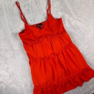 NWT Trixxi Women's Red Ruffle Mini Dress Size S Smocked Back Adjustable Straps